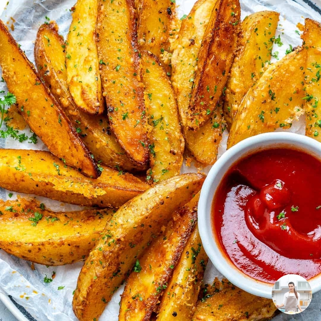 Best Baked Garlic Parmesan Potato Wedges