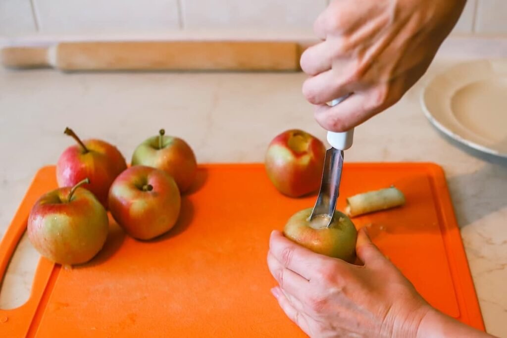 Apple coring alignment technique