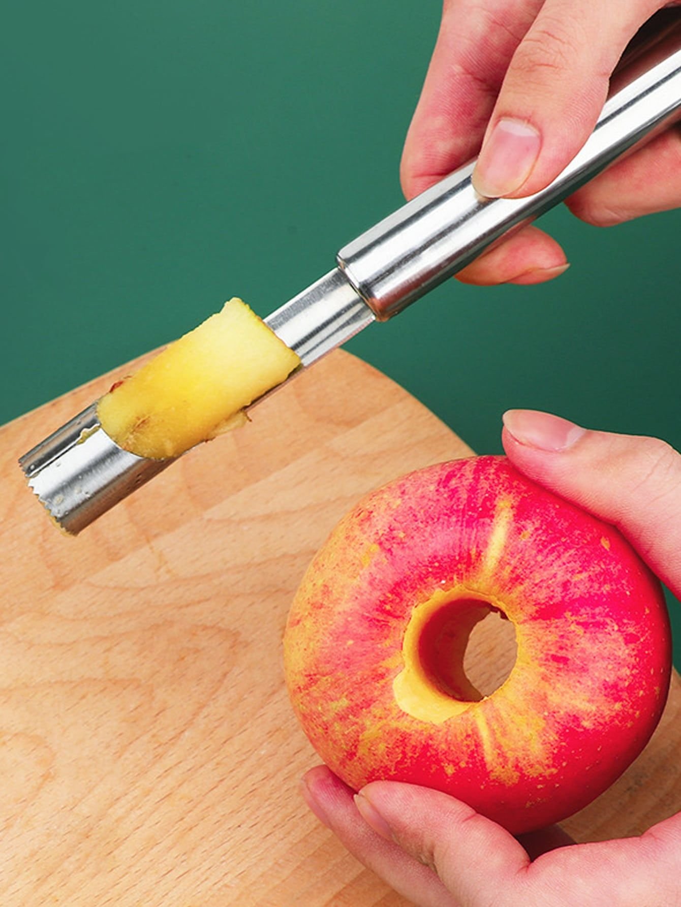 off-center apple corer placement