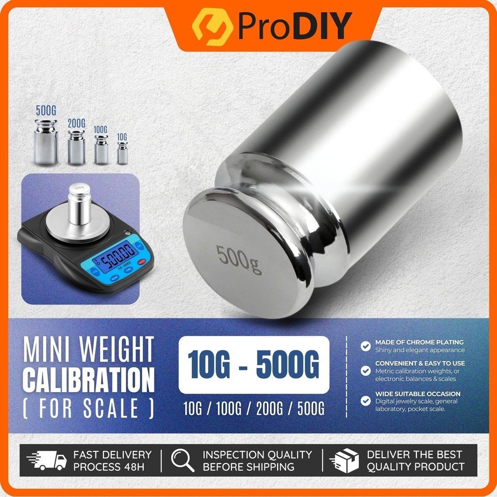 Calibration weight on kitchen scale