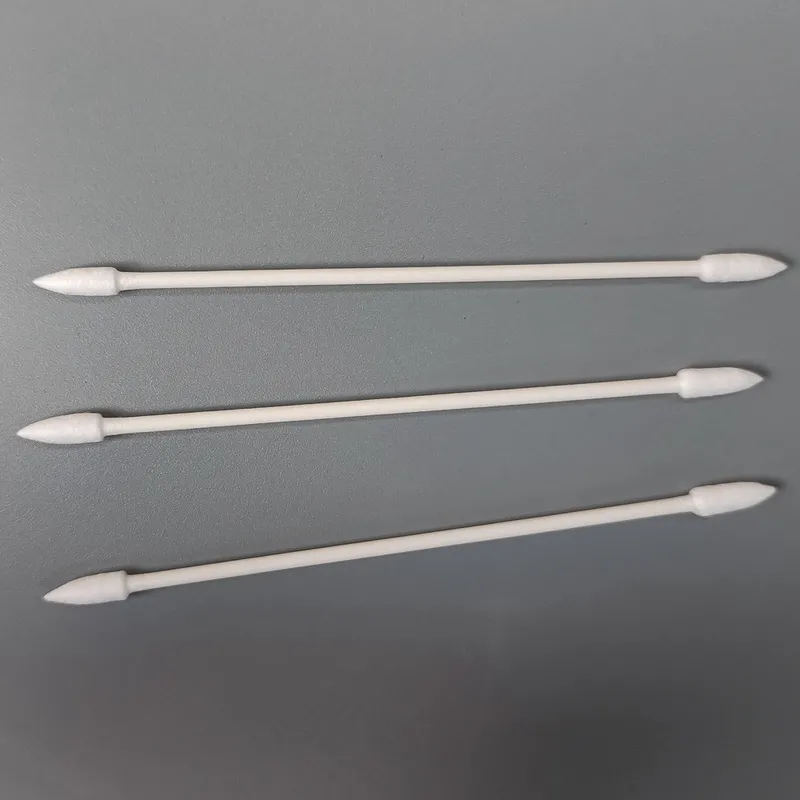 cleaning kitchen scale buttons with cotton swab