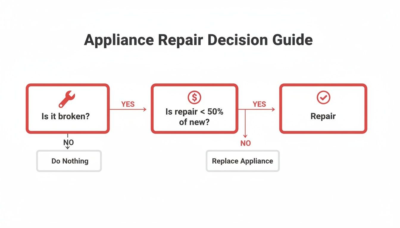 cracked kitchen scale repair replacement decision flow