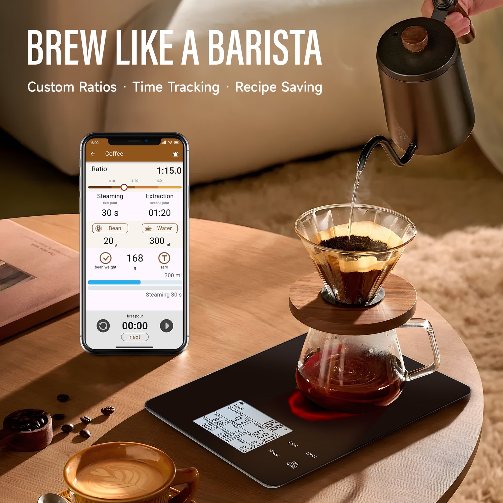 Smart kitchen scale Bluetooth sync